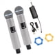 thumbnail image 2 of Micrófono Dinámico de Mano Inalámbrico, Micrófono de Karaoke con Receptor Recargable para Bodas, Discursos, Iglesia, Club, 2 Micrófonos, 2 of 5