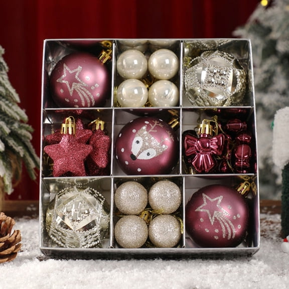 Kbndieu 35PCS Christmas Balls Christmas Tree Decorations Ornaments Set, Shatterproof Xmas Bulbs, Colorful Xmas Hanging Ornaments Balls for Holiday Party Wreath Garlands Trees