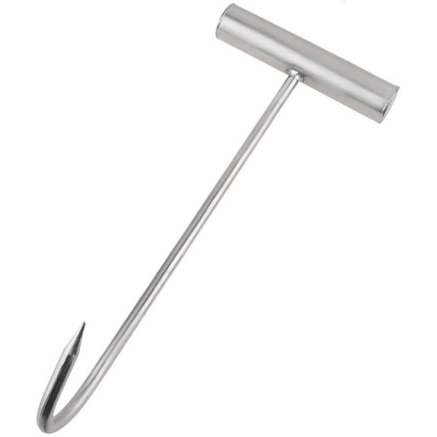 Stainless Steel Meat Hooks for Butchery - T-Shape Boning Hooks with Handle  for Kitchen, Restaurant, and Barbecue 