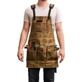 thumbnail image 3 of Waxed Canvas Tool Apron, Carpenter Aprons, Woodworking Aprons, 3 of 7