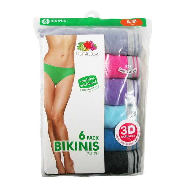 Fruit of the Loom Heathered Bikini Underwear (Pack of 6) (Women's) 
