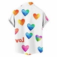 thumbnail image 4 of Rvwovn Men's Valentine's Day Button Down Shirt - Love Heart Print Holiday Casual Top, 4 of 6