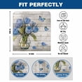 thumbnail image 6 of Spring Blue Tulip Chair Covers Set of 4 Vintage Flower Vase Leaf Butterfly Wood Grain Chair Back Covers Stretch Removable Washable Slipcovers Protector for Dining Room Kitchen Party Decor, 6 of 9