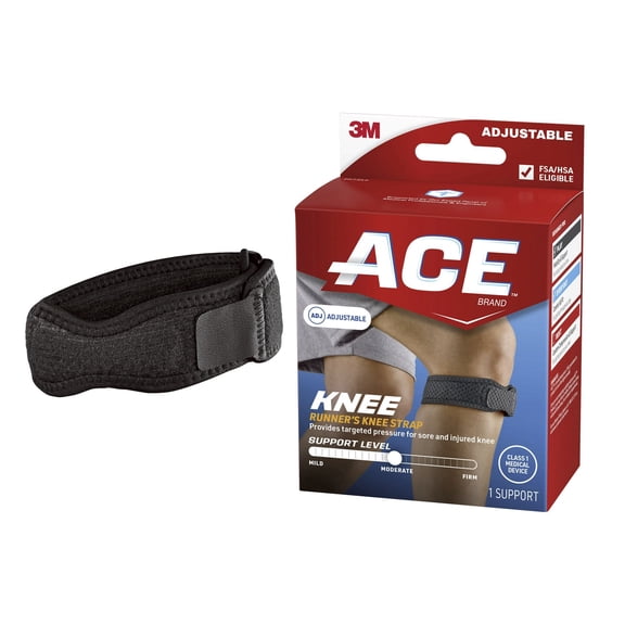 ACE Brand Compression Knee Strap, Adjustable, One Size Fits Most