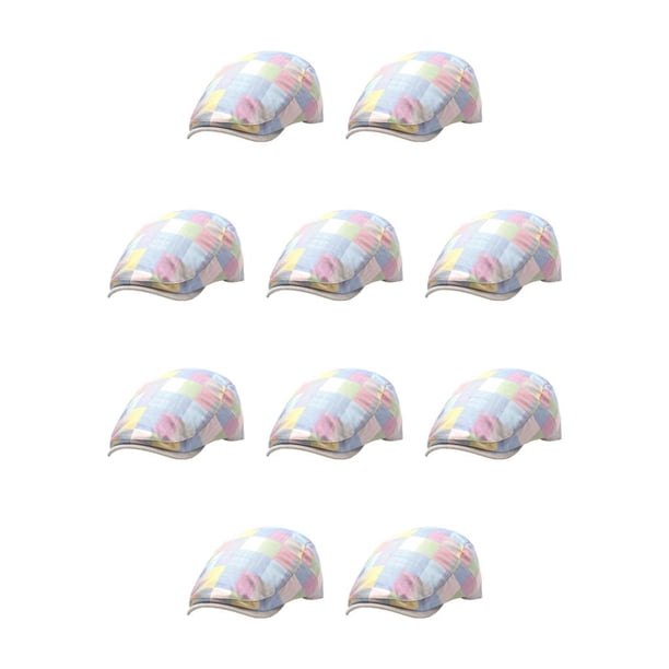 Qarigey Cómodo de usar Gorra plana Experiencia Confort Sombrero Protección solar Boinas de poliéster Gorra plana rosa rosa 10Conjunto