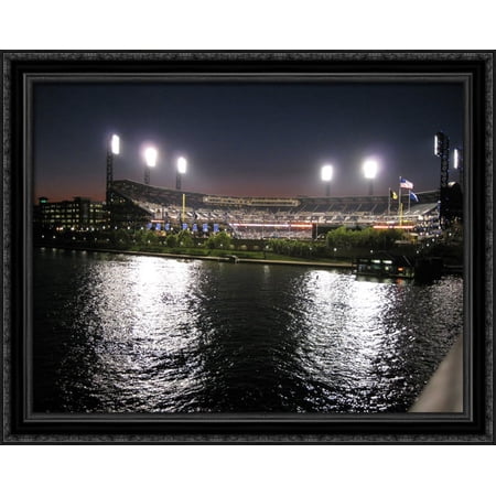PNC Park 36x28 Large Black Ornate Wood Framed Canvas Art - Home of the Pittsburgh Pirates