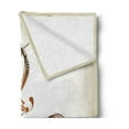 thumbnail image 2 of Zodiac Sagittarius Soft Flannel Fleece Throw Blanket, Abstract Pattern of Centaur Archer with Bow and Arrow Spirals, Cozy Plush for Indoor and Outdoor Use, 70" x 90", Caramel Pale Brown, by Ambesonne, 2 of 5