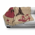 thumbnail image 3 of Heels and Dresses Soft Flannel Fleece Throw Blanket, Paris Boutique French Retro Dress Shoes Eiffel Tower, Cozy Plush for Indoor and Outdoor Use, 50" x 60", Pale Salmon Dark Brown, by Ambesonne, 3 of 6