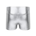 thumbnail image 6 of Aiihoo Girls Skirt Suit Latin Jazz Dance Outfit Sets Modern Dancewear Tiered Ruffles Metallic Crop Top with Shorts Set Silver 14, 6 of 6