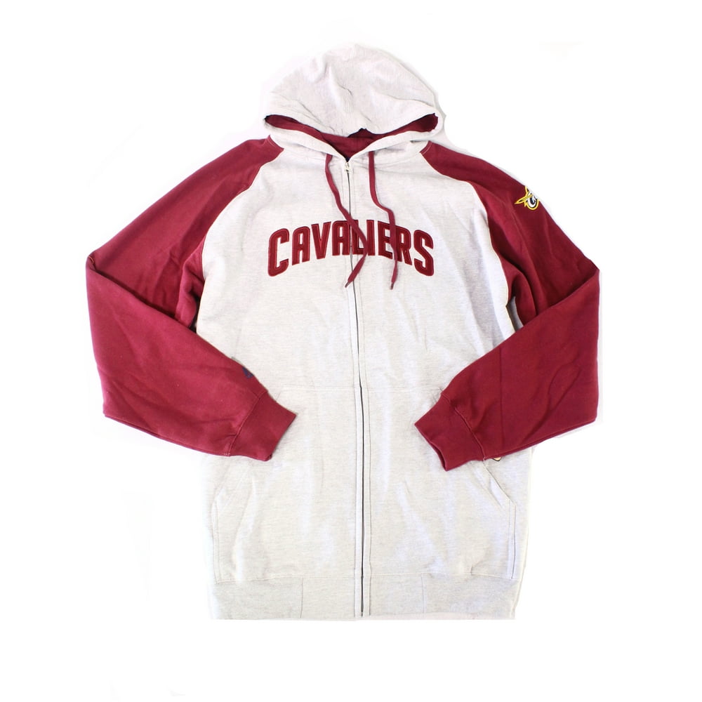 NBA Mens Sweater Full Zip Hooded Cavaliers Colorblock 2XLT
