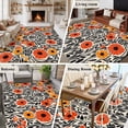 thumbnail image 5 of 5'x8' Area Rugs, Orange Spring Floral Indoor Outdoor Area Rug for Living Room Bedroom, Black Botanical Leaf Summer Washable Bathroom Rugs Kitchen Floor Carpet Mats Home Decor Aesthetic, 5 of 8