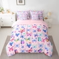 thumbnail image 2 of Manfei Rainbow Butterfly Twin Bedding Sets 7pcs, Cute Wildlife Bedding Comforter Set, Cartoon Animal Theme Sheet Sets, Microfiber Bedroom Decor, 2 of 8