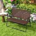 thumbnail image 3 of Topbuy Foldable Garden Bench 2-person Patio Loveseat with Fabric Backrest and Metal Armrests Portable Outdoor Loveseat Bench, 3 of 8