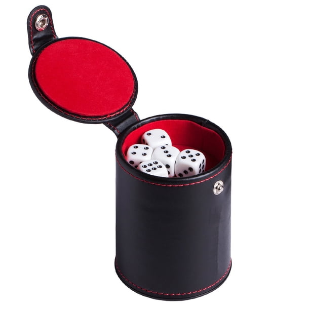 Juego de dados de cuero, taza portátil para agitar, barra, taza con dados, 1 Juego