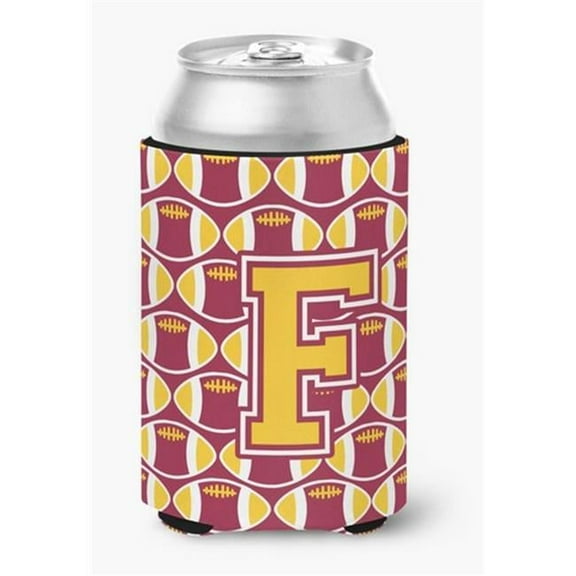 Letter F Football Maroon & Gold Can or Bottle Hugger