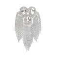 thumbnail image 2 of rygai Shoulder Epaulet Rhinestone Tassels DIY Men Women Shoulder Board Badge Brooch Business Suit Gift,Silver, 2 of 8