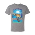 thumbnail image 2 of Swimming Sea Turtle Animal Lover Mens Premium Tri Blend T-Shirt, Premium Heather, 2XL, 2 of 3