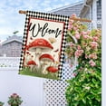 thumbnail image 2 of Spring Summer Welcome Mushrooms House Flag 28 x 40 Inch Double Sided Burlap Butterflies and Flower Farmhouse Easter Large Yard Flag Summer Holiday Seasonal Outdoor Outside Decoration, 2 of 6
