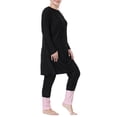 thumbnail image 4 of HNMKIU Swimming Suits for Women Plus Size Full Coverage Loose Fit Long Sleeve Swim Dress with Hood and Pants Womens Swimwear 01_Black，XXXL, 4 of 7