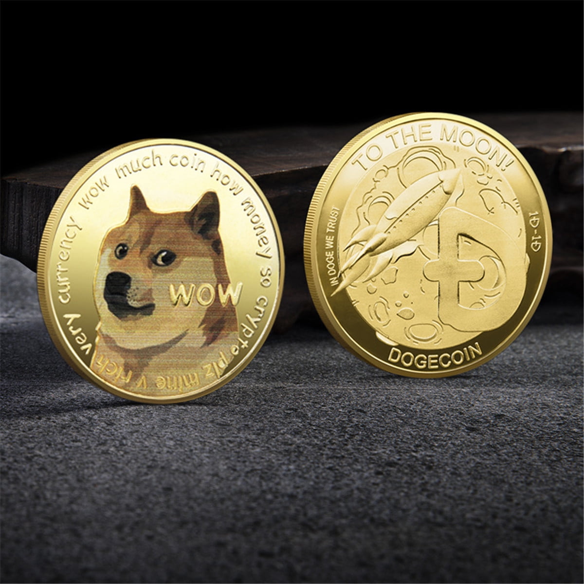Dogecoin-Doge-Gedenkrunde Sammlermünzen XIAOLONGWANG Gold-Dogecoin-Münzen Gedenkmünze 2021 New Collectors Vergoldete Doge-Münze zweiseitig geprägte Gedenkmünze
