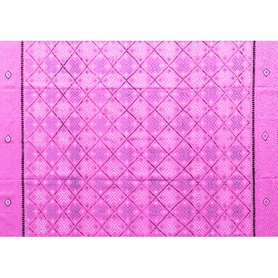 Ahgly Company Indoor Rectangle Abstract Pink Modern Area Rugs, 8' x 12'