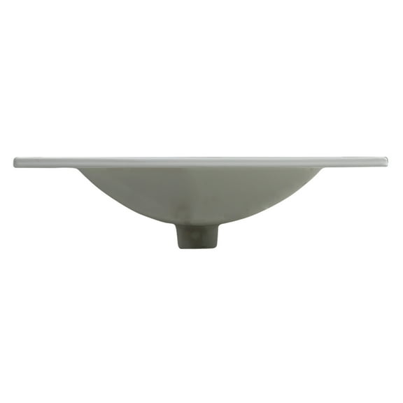Noble House 24" Bathroom Vanity Top with Integrated Sink, Single Hole, Overflow, Easy-to-Clean Glaze, Glossy White