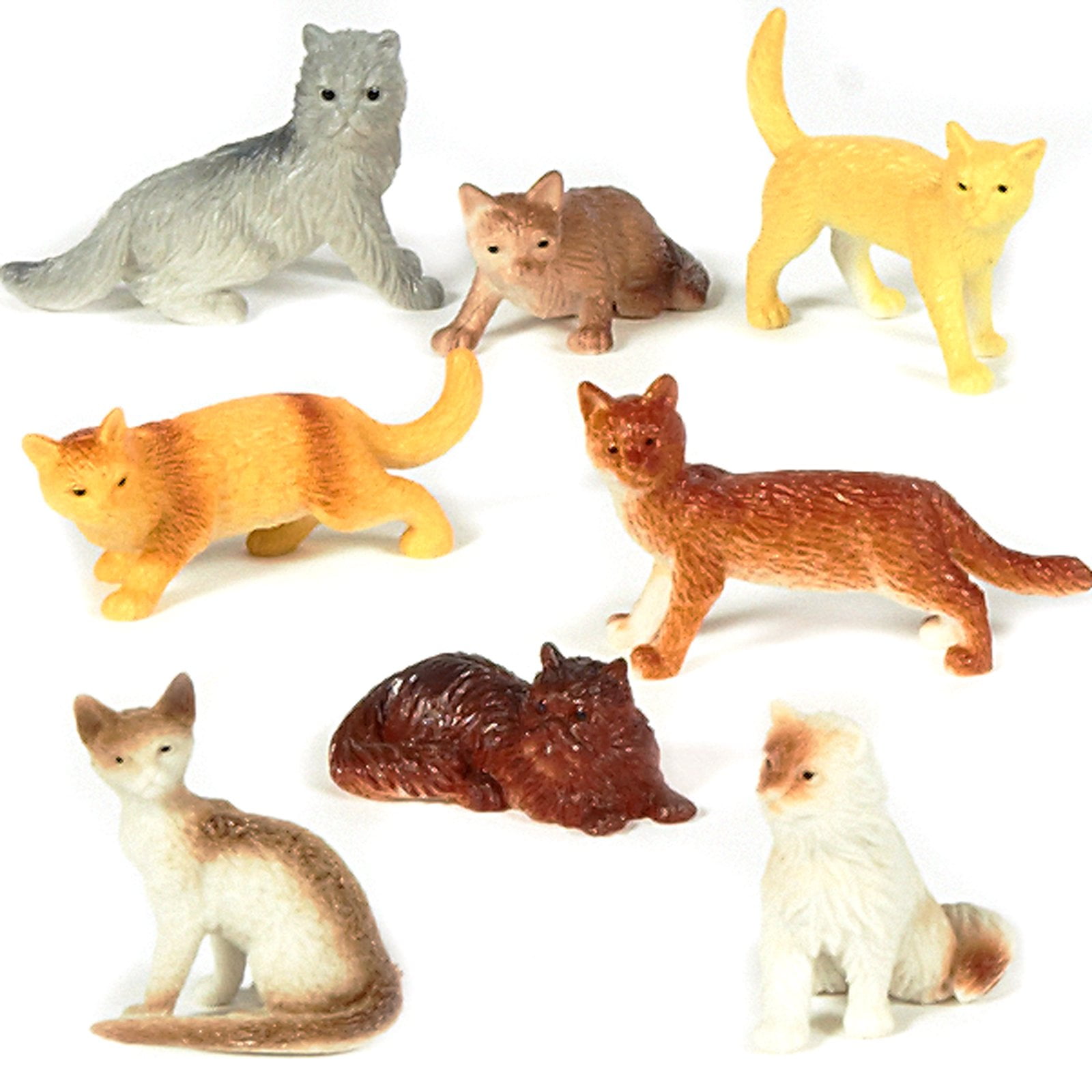 Large Cats & Dogs Assorted Animal Toy Figures Bundle 4 Inches Bulk - 24 Pieces 
