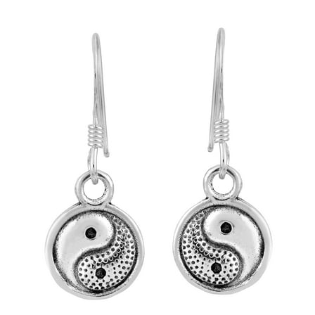 Classic Yin Yang Achieving Balance Sterling Silver Dangle Earrings