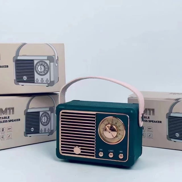 Altavoz Retro Compatible Con Bluetooth Altavoz retro compatible con Bluetooth Tarjeta de memoria AUX Reproducción de audio Reproductor de música