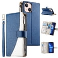 thumbnail image 2 of Funda cartera GANGXUN para iPhone 13 Mini , cuero PU con tarjetero, cremallera, correa de mano, soporte y protección 634°, 2 of 6