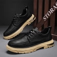 thumbnail image 5 of Mens Dress Shoes Casual Business Formal Oxford Derby Dress Leather Sneakers Simple Comfortable Lace-up Walk Office Loafers Flats Shoes for Men, 5 of 11