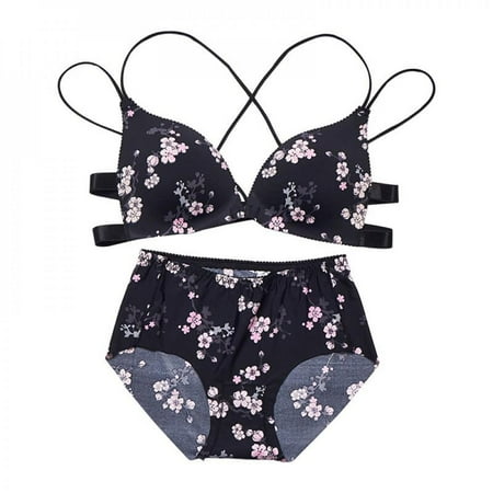 

Big Sale!! New Arrival Front Closure Seamless Bras Sets Push Up Underwear Women s Floral Leopard Print Bra And Panties 2 Pcs Suit