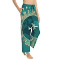 thumbnail image 2 of Disketp Around The Planet Print Women'S Comfy Pajama Pants Casual Drawstring Palazzo Lounge Wide Leg Pants, 2 of 9