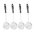 thumbnail image 1 of Coladores de fideos prácticos, utensilios de cocina de acero inoxidable, color negro, 4 Uds., 1 of 5