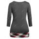 thumbnail image 3 of Camiseta Talla Extra a Cuadros Fruncido Rosegal  Mangas largas de talla grande, 3 of 5