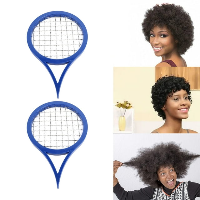 Peine Torcido, 2 Peine Afro Para Rizos, Herramienta para Torpero El Cabello Estilo Raqueta de Tenis Alternativa A Las Esponjas para El Cabello Para Rizos de Hombres Negros y