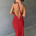 thumbnail image 7 of Ynynloco Wedding Guest Dresses for Women One Shoulder Sleeveless Corset Pleated Backless Maxi Dress for Elegant Party Cocktail, 7 of 7