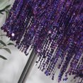 thumbnail image 4 of FASHOFT Sequin Skirt For Women 3D Beaded Fringed Skirt Elastic Waist A Line Sequined Short Skirt Unique Design Slim Glitter Half Skirt Women's Skirts Purple, 4 of 6