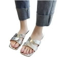 thumbnail image 2 of AXXD Women Silver Sandals New Summer Flat Shoes Over Sandals Casual Open Toe, 2 of 5