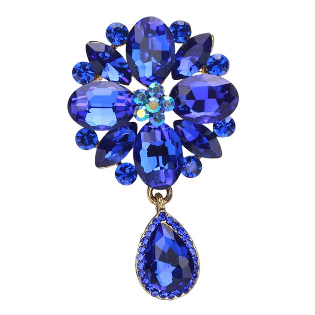 Kkkded Sweater Brooch Pin Elegant Waterdrop Brooch, Rhinestones Inlaid. Wedding Costume Badge for Coats & Suits.