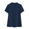 thumbnail image 5 of ClodeEU Womens Summer V Neck Short Sleeve Tops Shirts, Dressy Casual Blouse Spring Vacation Tshirts Clothes Navy,Womens Plus XL, 5 of 7