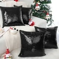 thumbnail image 2 of Unique Bargains 4 Pack Sequins Decorative Throw Pillow Cover 18" x 18" Black, 2 of 8