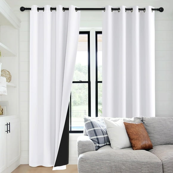Cortinas opacas PONY DANCE, 100% blancas, 213 x 132 cm, 2 paneles