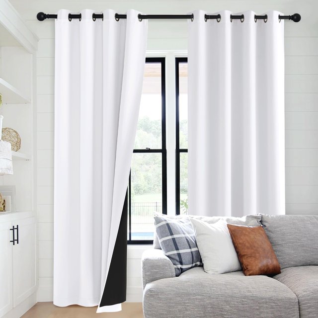 Cortinas opacas PONY DANCE, 100% blancas, 213 x 132 cm, 2 paneles