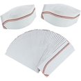 thumbnail image 2 of Lishi Disposable Paper Chef Hat Set - 50 Pcs, Adjustable Kitchen Cooking Cap for Food Restaurants (White-Red), 2 of 5