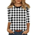 thumbnail image 2 of Black Women's Long Sleeve T-shirt, 2025 New Women'S Shoulder Seven Quarter Sleeve T Shirt Summer Women'S Top,Women's Long sleeve T-shirt XL, 2 of 5