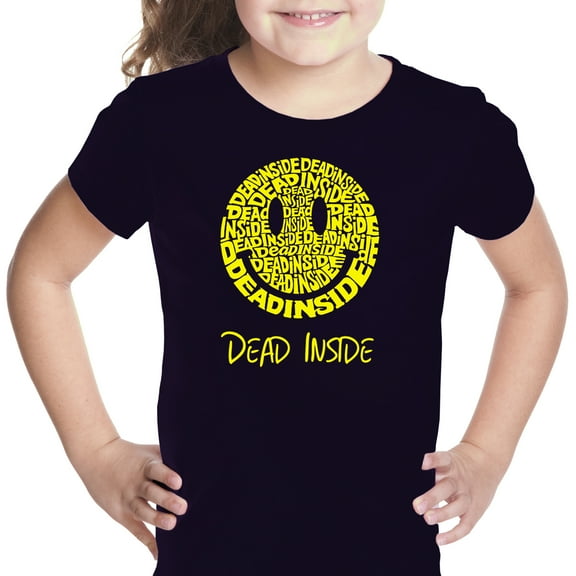 LA Pop Art Girl's Word Art T-shirt - Dead Inside Smile