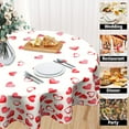 thumbnail image 4 of Red Hearts Round Tablecloth 60 Inch,Love Romantic Wedding Anniversary Holiday Washable Polyester Table Cover for Dinner Restaurants Kitchen Party Events Tabletop Decoration, 4 of 6