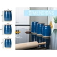 thumbnail image 2 of Nat & Jules Lidded Navy Blue 6 inch Ceramic and Wood Kitchen Canisters Set of 3, 2 of 6