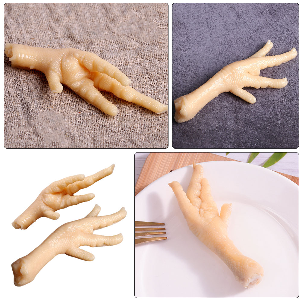 2 Pcs Imitation Chicken Feet Chicken Thigh Chicken Legs Simulated Food Table Decoration Fake Chicken Feet Child